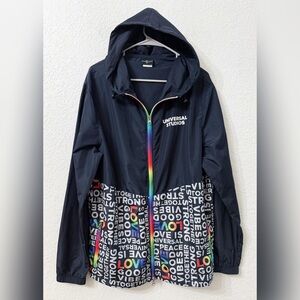Universal Studios Love is Universal Adult Hooded Windbreaker Size Large